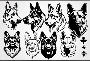 German shepherd profile tattoo idea