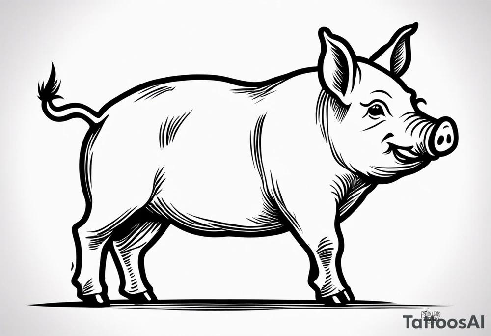 simple drawing of piglet or pig with text: "Friends. Not Food" included tattoo idea