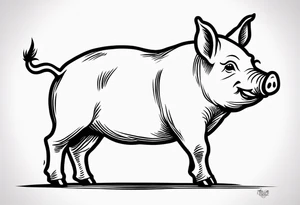 simple drawing of piglet or pig with text: "Friends. Not Food" included tattoo idea