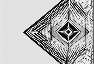 Forearm sleeve with empty diamond in the middle for men. tattoo idea