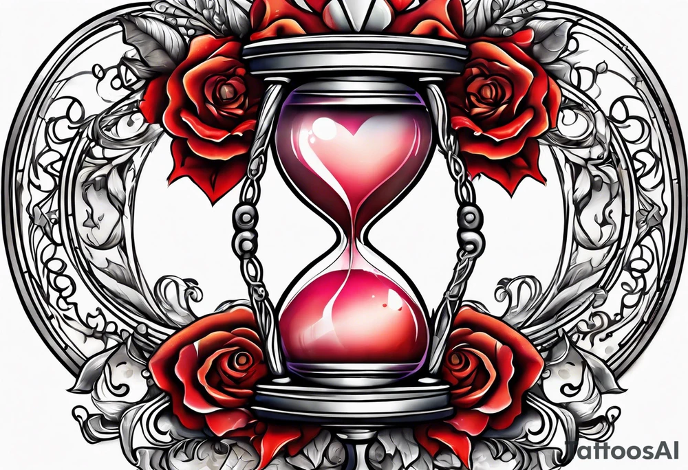 Hourglass heart tattoo idea