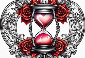 Hourglass heart tattoo idea