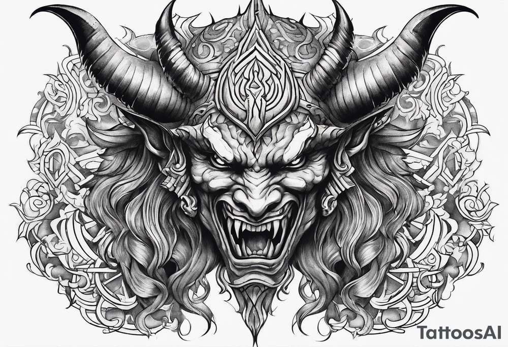 Demon simple style tattoo idea