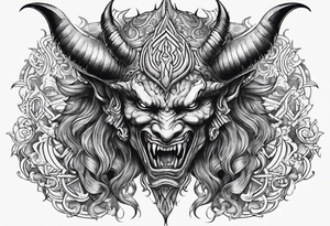 Demon simple style tattoo idea