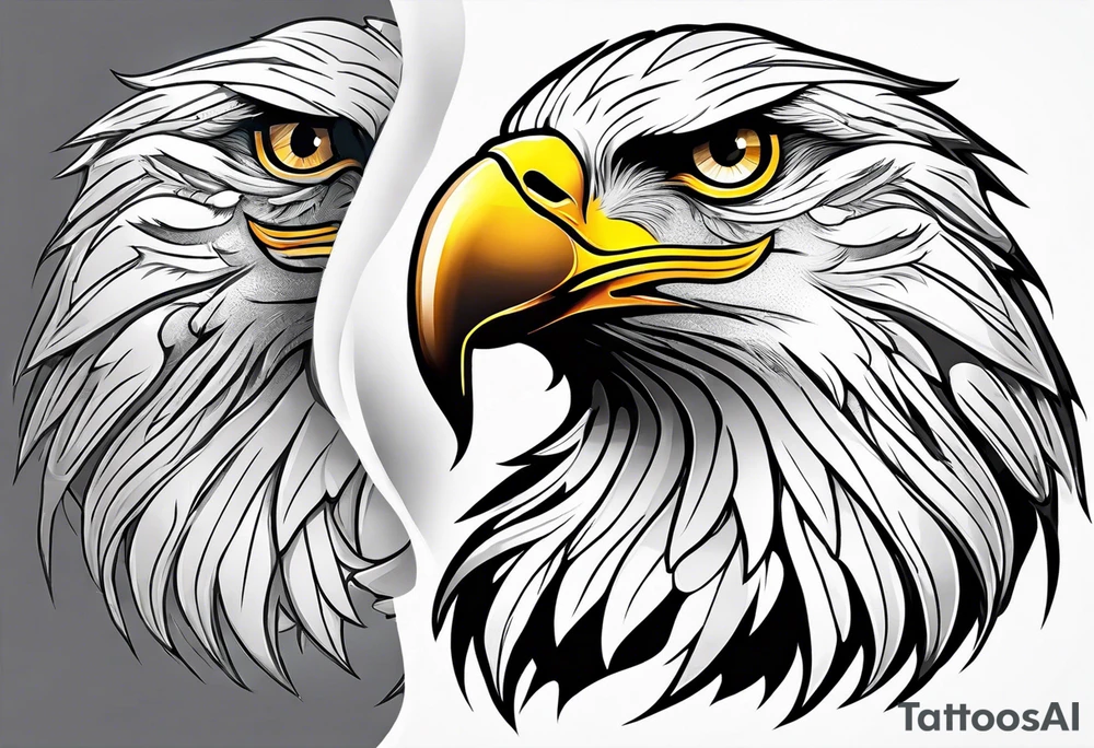 Neo Traditional tattoo style, eagle, white background, --no skin tattoo idea