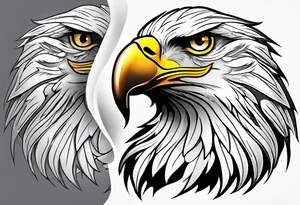 Neo Traditional tattoo style, eagle, white background, --no skin tattoo idea