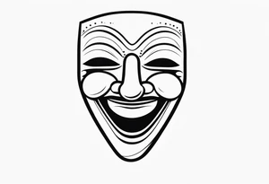 Laughing mask tattoo idea
