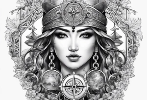 Libra with nord compass tattoo idea