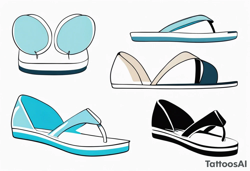 tiny light blue flip flop tattoo idea