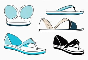 tiny light blue flip flop tattoo idea