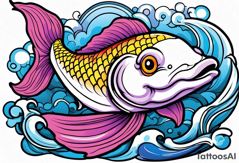 Lavender koi tattoo idea