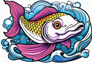 Lavender koi tattoo idea