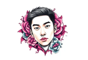 Handsome Asian young guy is behind web tattoo idea