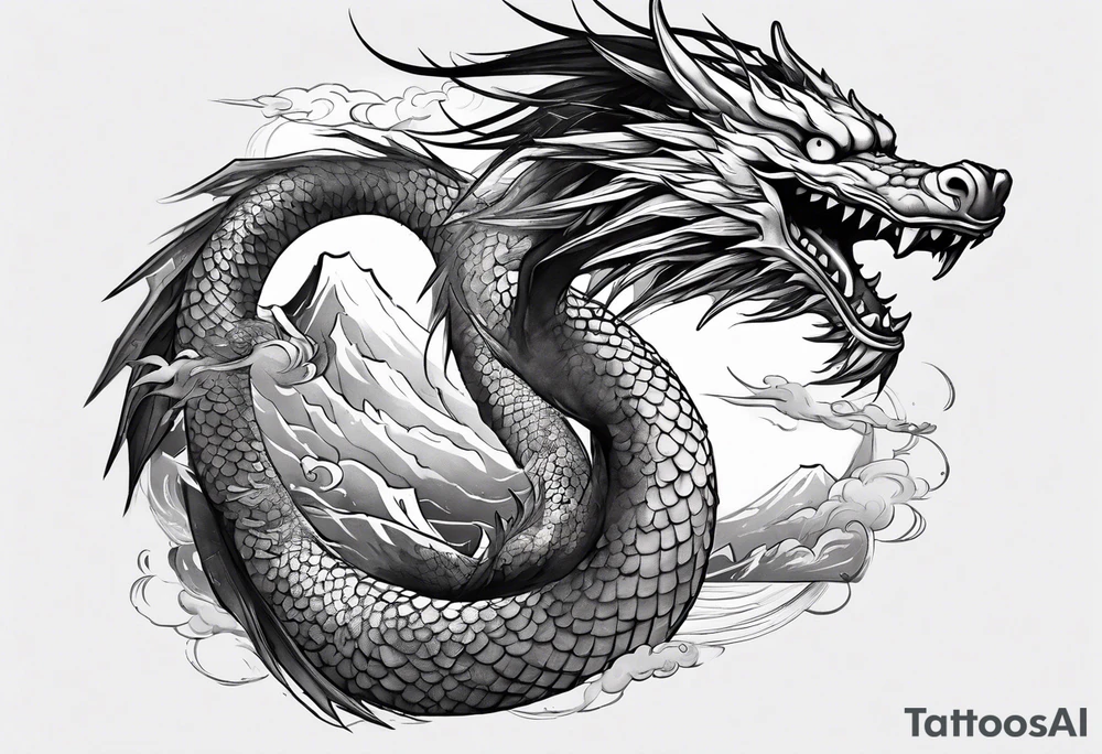 Haku from Spirited Away in dragon form flying wrapping around the wrist and forearm tattoo idea