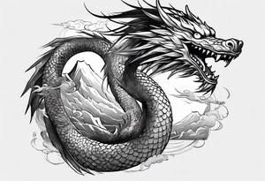 Haku from Spirited Away in dragon form flying wrapping around the wrist and forearm tattoo idea