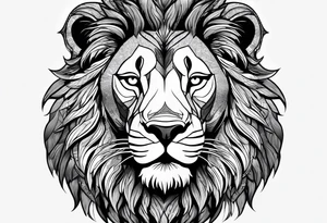 Africa continent shape with a detailed roaring lion face filling the inside tattoo idea