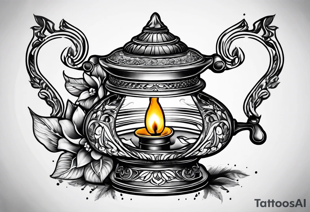 Oil lamp no oil tattoo idea