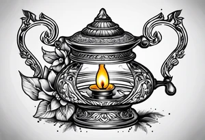 Oil lamp no oil tattoo idea
