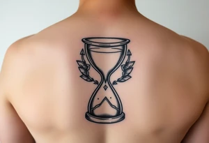 Simple but nice hourglass with trippy art details tattoo idea