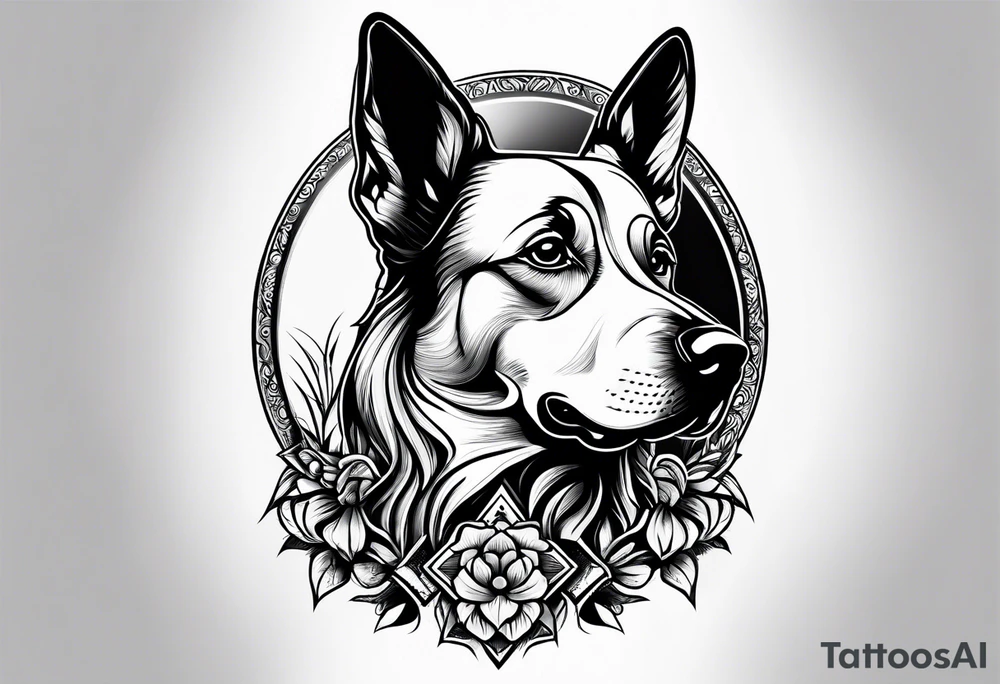 Dog memorial tattoo idea