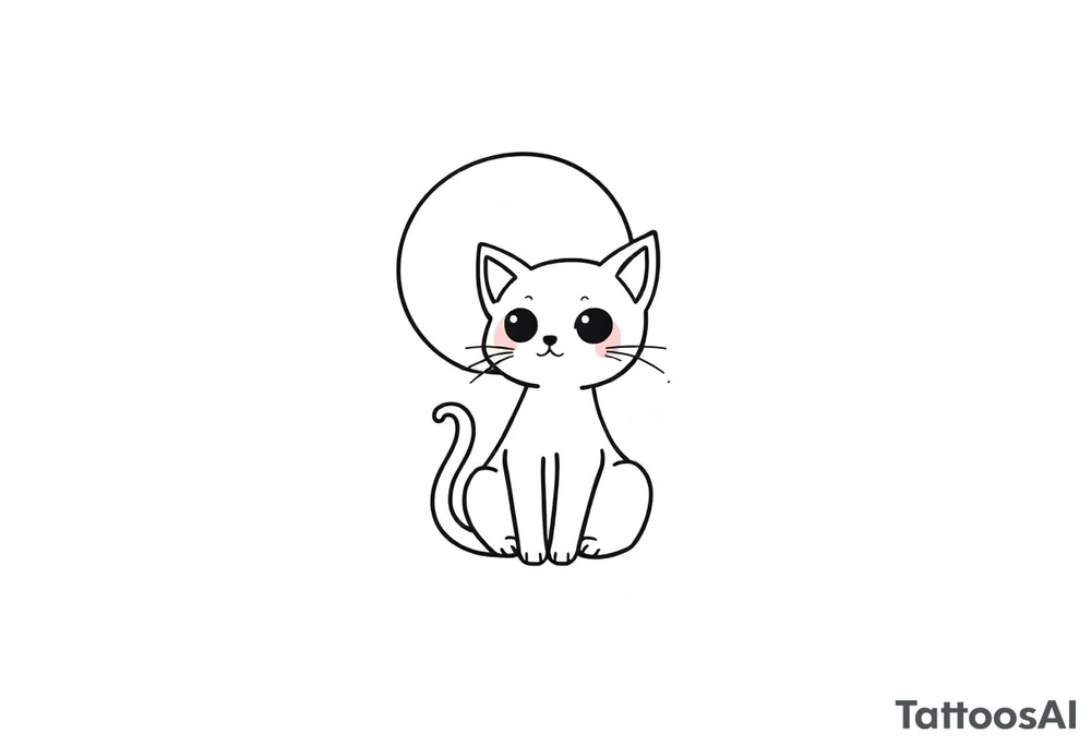 Adorable luna cat tattoo idea
