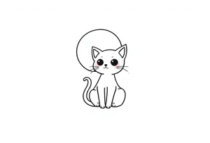 Adorable luna cat tattoo idea