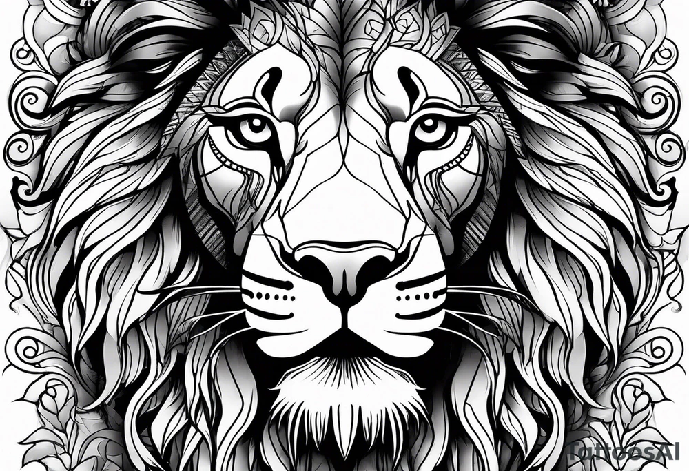 lion face tattoo idea