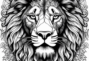lion face tattoo idea