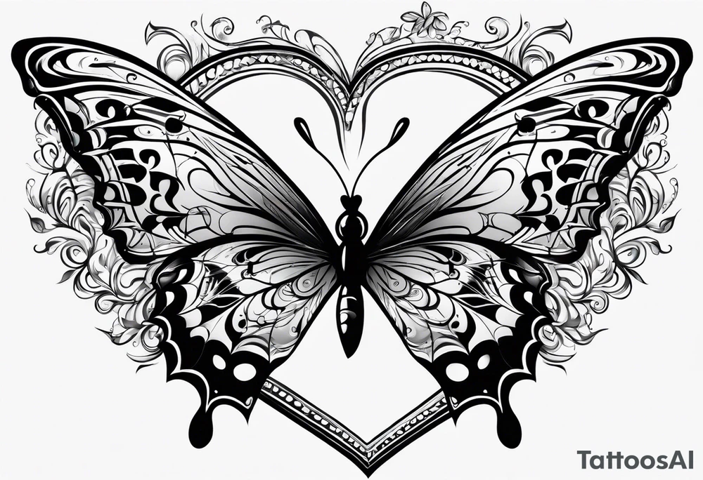 butterfly makes a heart tattoo idea