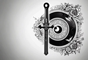 sword consistency ying yang discipline tattoo idea