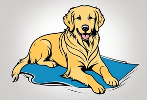 a golden retriever in jujitsu tattoo idea