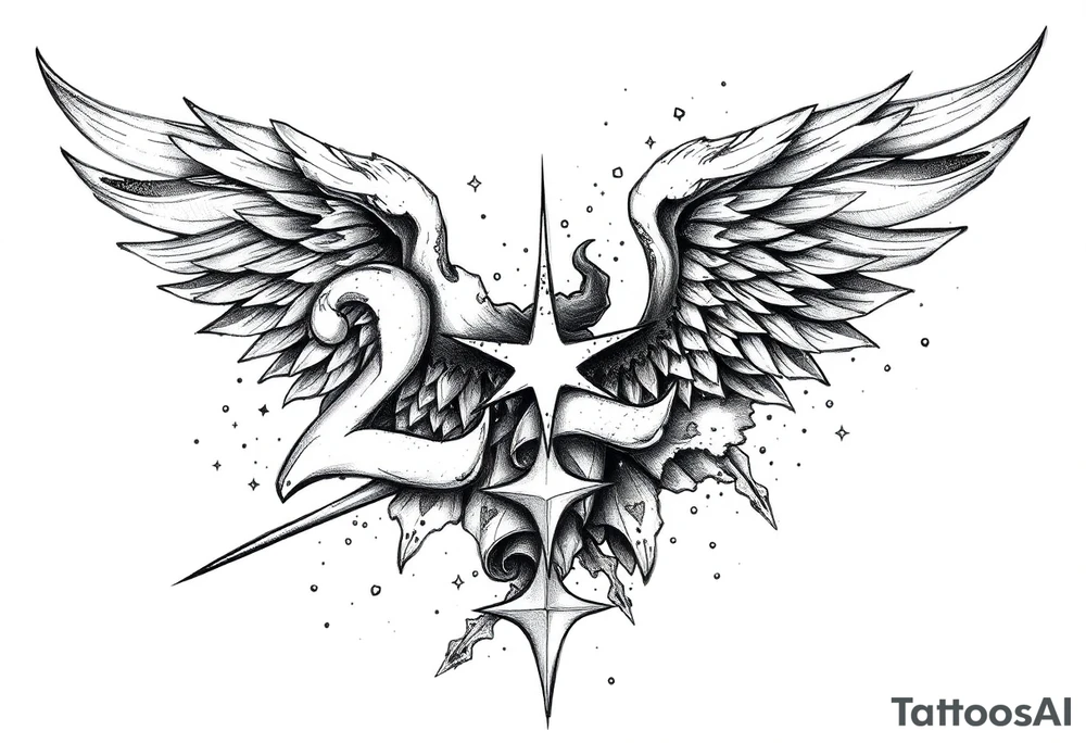number 222 stardust tattoo idea