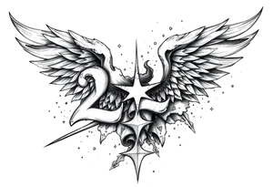 number 222 stardust tattoo idea