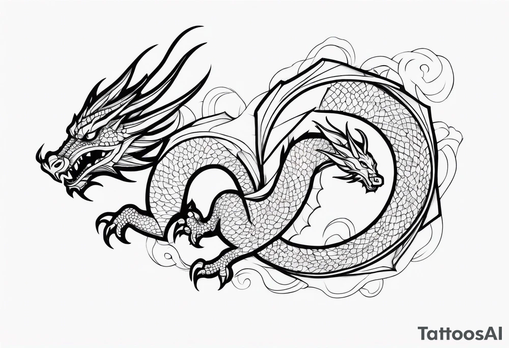Fine like dragon wrapping around the back of knee tattoo idea