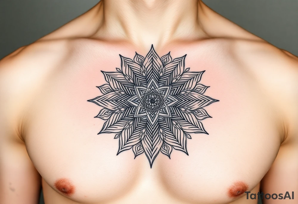 intricate mandala with sacred geometry and cosmic elements tattoo idea