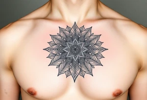 intricate mandala with sacred geometry and cosmic elements tattoo idea