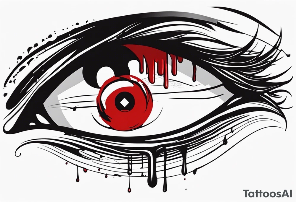 Bloody tears flow from Alucard's eye in Hellsing tattoo idea