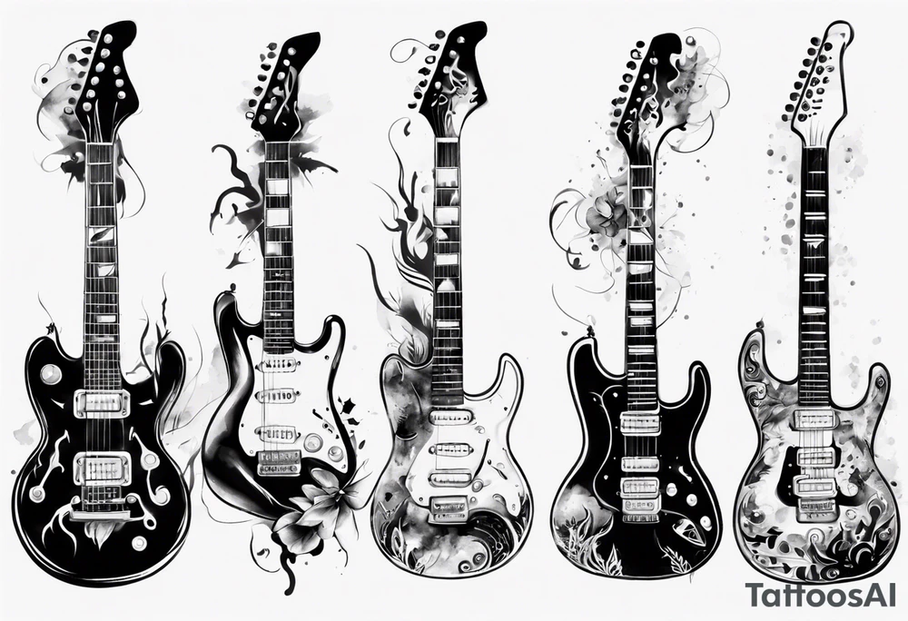 electric guitar tattoo idea