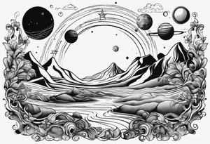 Planet symboling ease of moving from one part to another. tattoo idea