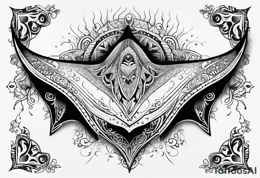 manta ray symmetrical tattoo idea