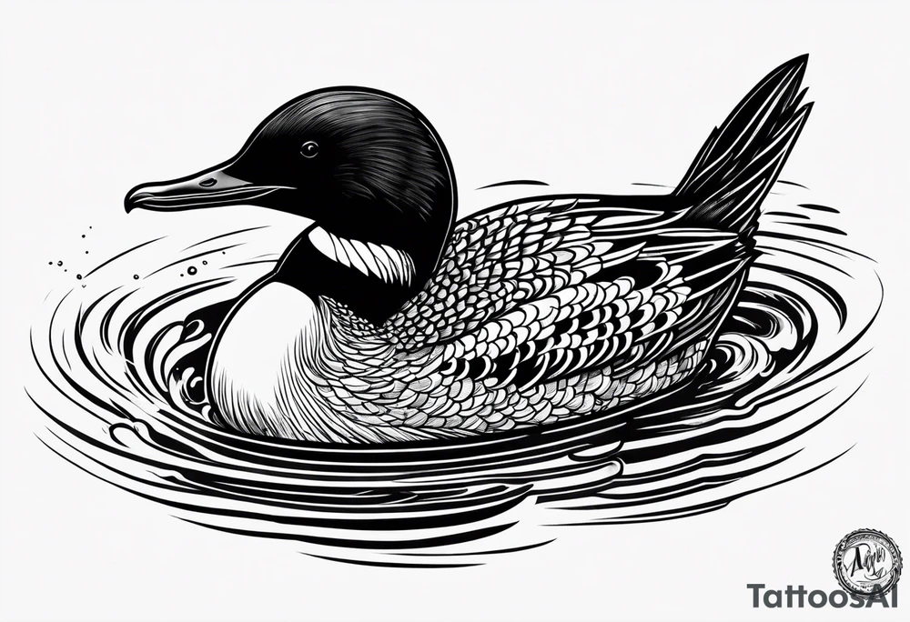 Loon diving tattoo idea