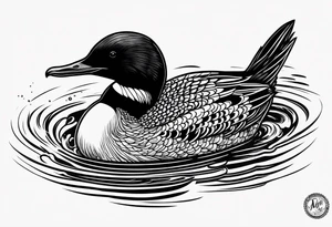 Loon diving tattoo idea