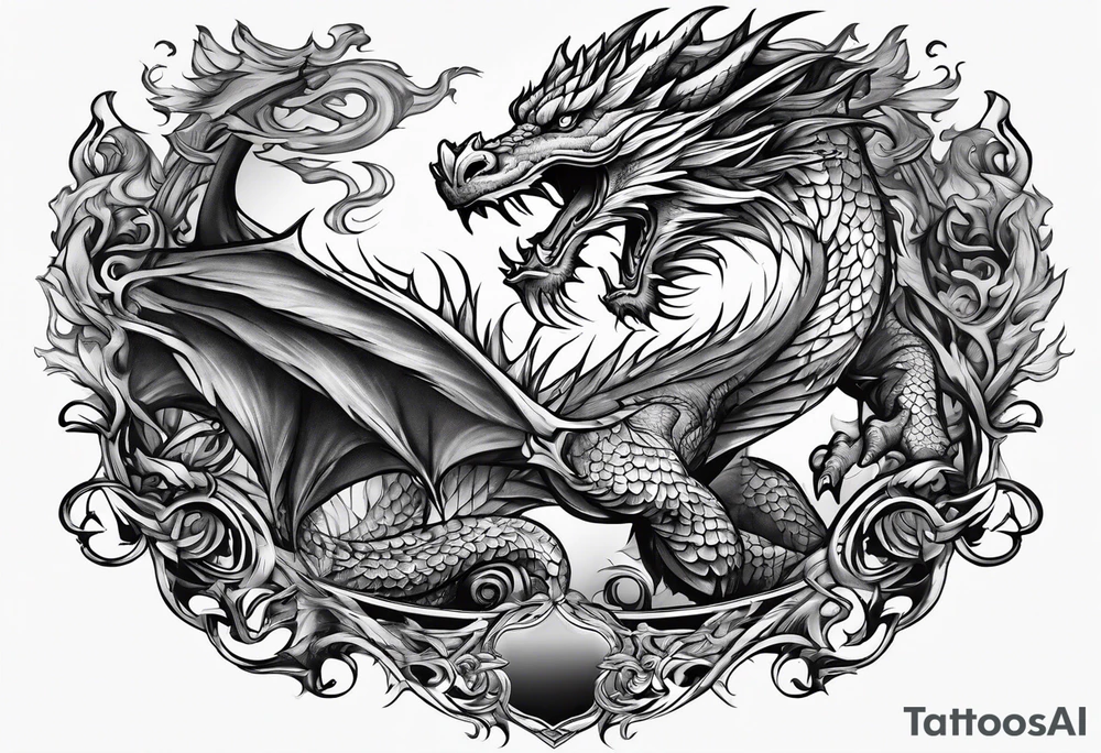 angelish 
roaring dragons tattoo idea