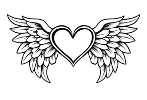 Heart and angel wings tattoo idea