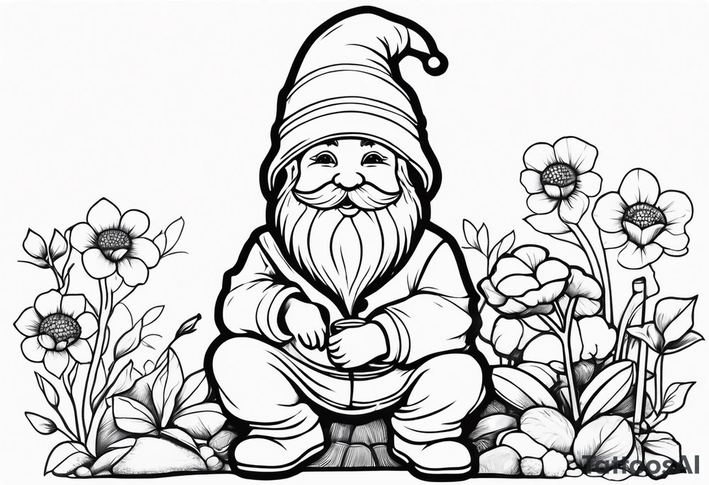 Charming Garden Gnome tattoo idea