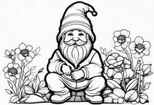 Charming Garden Gnome tattoo idea