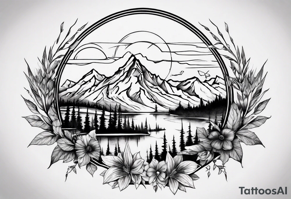 mountain landscape tattoo idea
