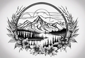mountain landscape tattoo idea