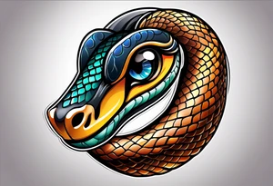 Side view of a Snake eye with copper iris tattoo idea