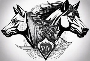 Wolf and horse tattoo idea